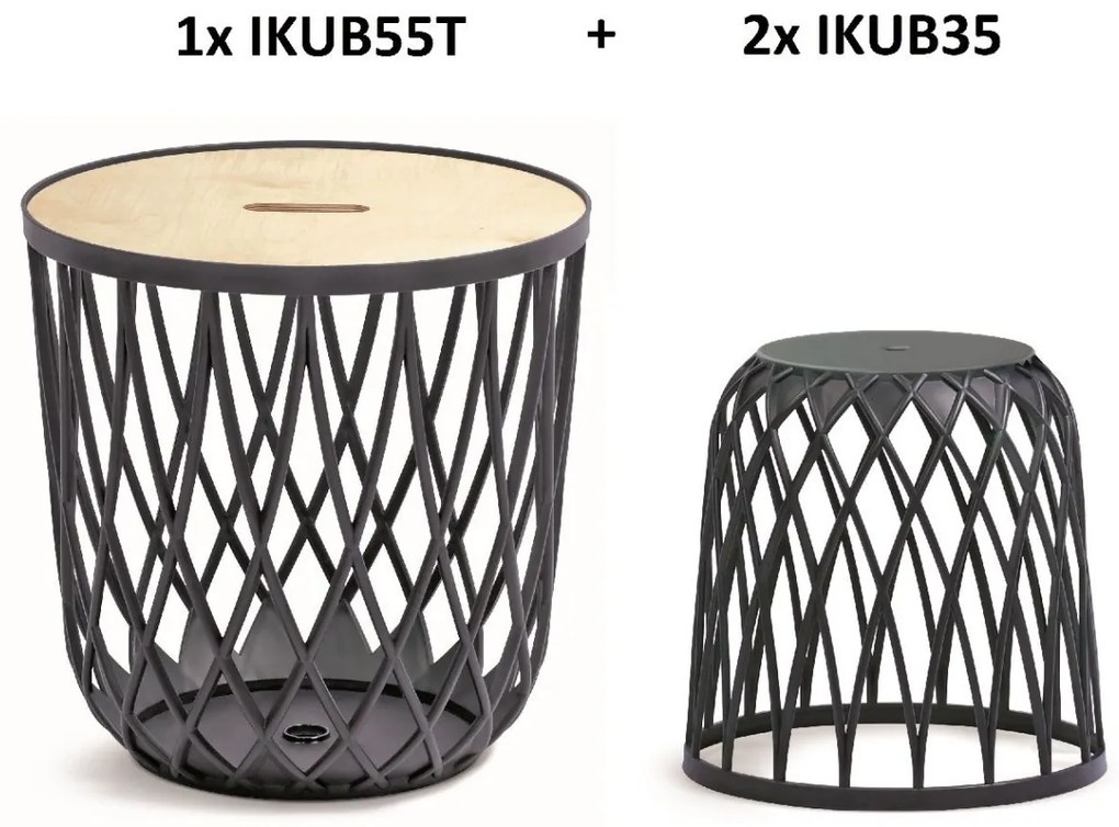 PROSPERPLAST UNIQUBO 2+1 univerzális kosárkészlet antracit színben