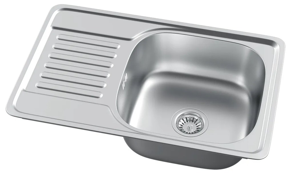 Erga HD, 1 rekeszes acél mosogató 660x420x160 mm, sima, szálcsiszolt szatén felület, ERG-MLS-HD6642