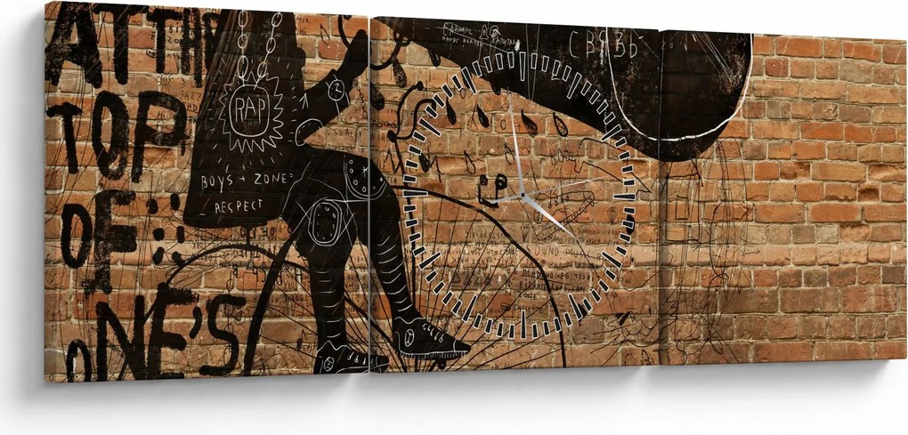 Kép - Férfi kerékpáron Banksy stílusában (órával) (90x30 cm)