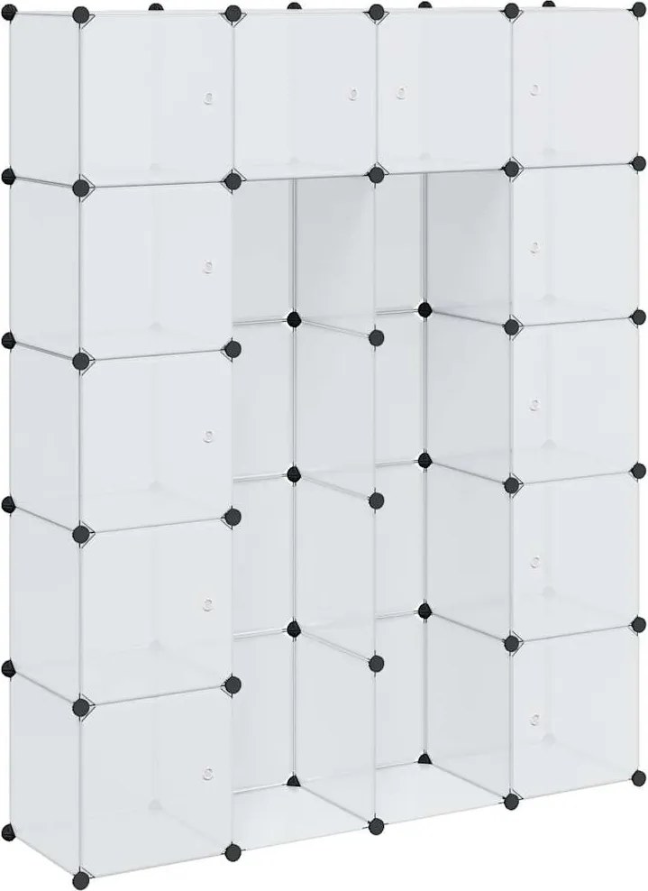 vidaXL fehér moduláris szekrény 14 rekesszel 37 x 146 x 180,5 cm