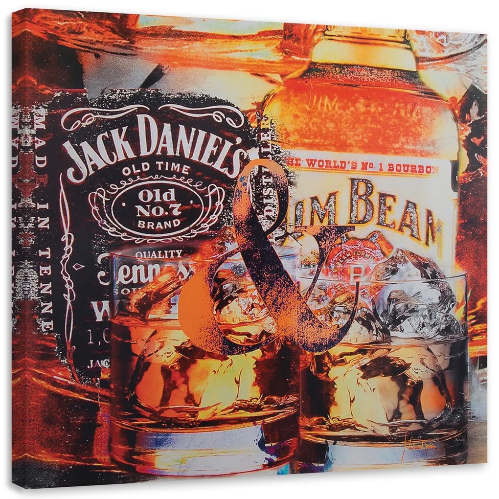 Gario Vászonkép Két whisky ital Méret: 50 x 50 cm