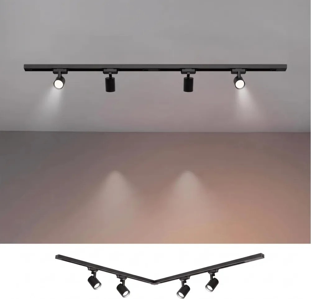 BRILAGI - Sínrendszeres spotlámpa HUSKY 4xGU10/10W/230V 150 cm fekete