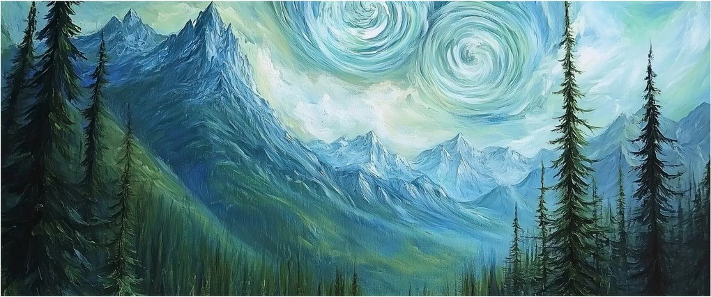 Kép - Táj Van Gogh érintésével (120x50 cm)