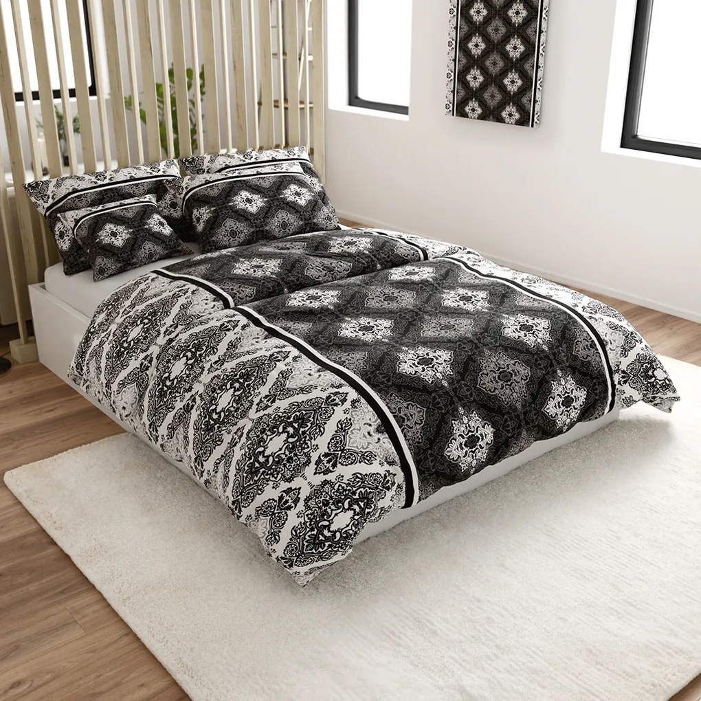 NISCHA szürke pamut ágyneműhuzat