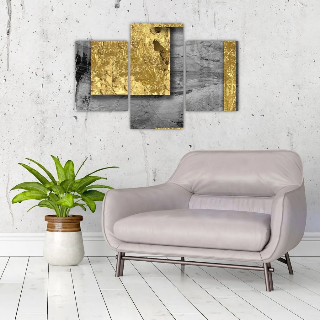 Kép - Arany négyzetek N⁰2 (90x60 cm)