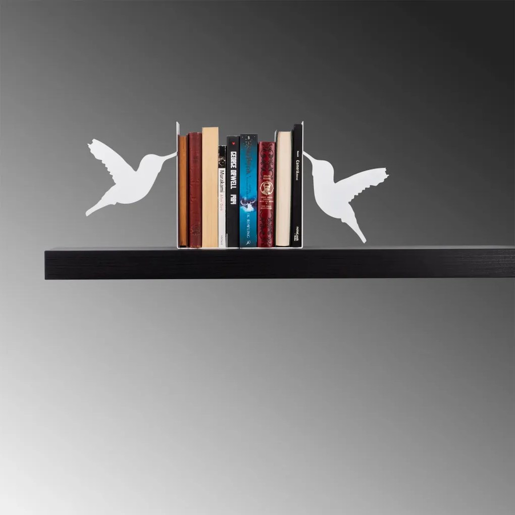Kitap fém könyvtámasz, fehér, 42,5×14 cm