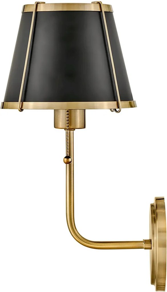 Hinkley lighting klasszikus fali lámpa clarke fekete sárgaréz elshk-clarke1-br-bk