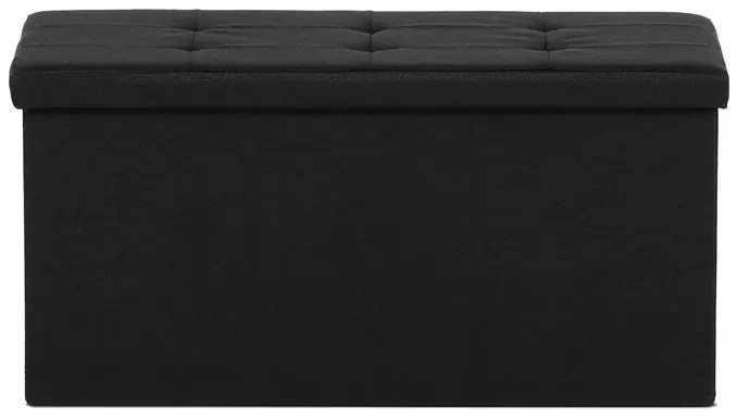 Tárolós Puff, Fekete Szövet. TAB-462 BK2