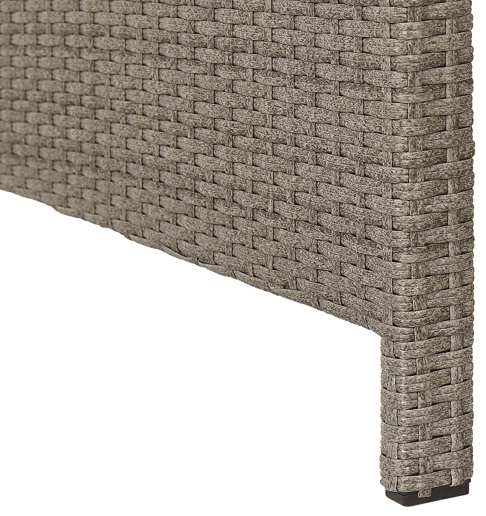 Ötszemélyes rattan sarok ülőgarnitúra szürke párnákkal BARDI Beliani