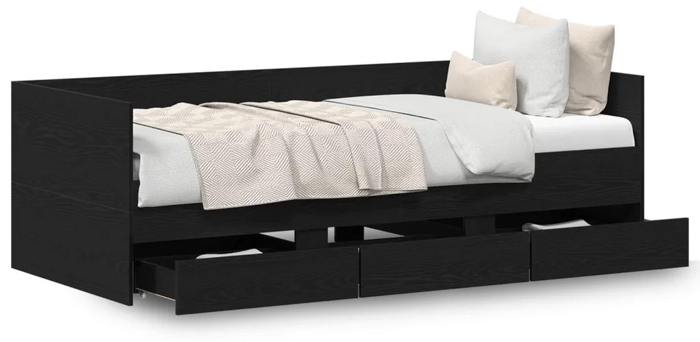 Napágy Fekete tölgy Szerelt fa 90 x 200 cm Tartós Napágy