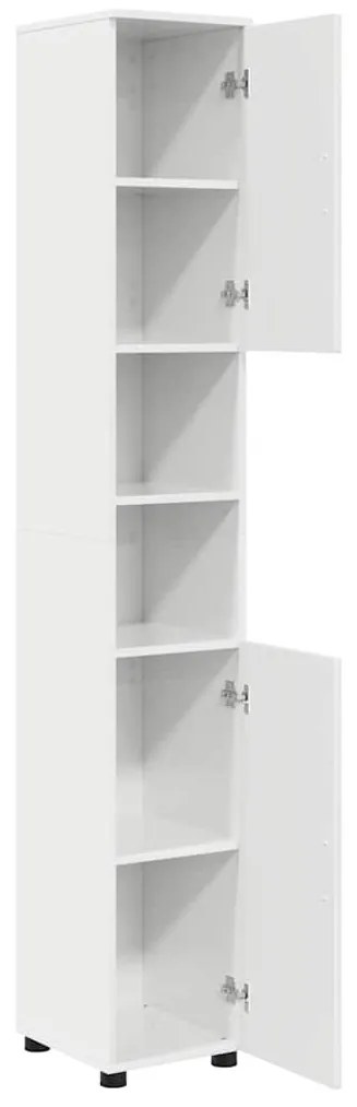 Fürdőszobai magas szekrény Magasfényű fehér 30 x 35 x 192 cm