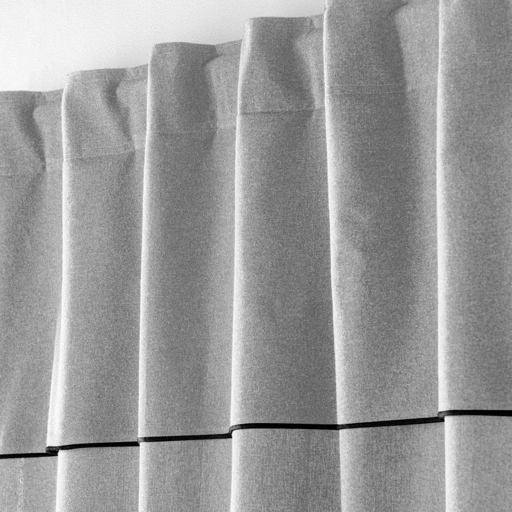 Szürke Függöny újrahasznosított vállpántokkal 140x240 cm