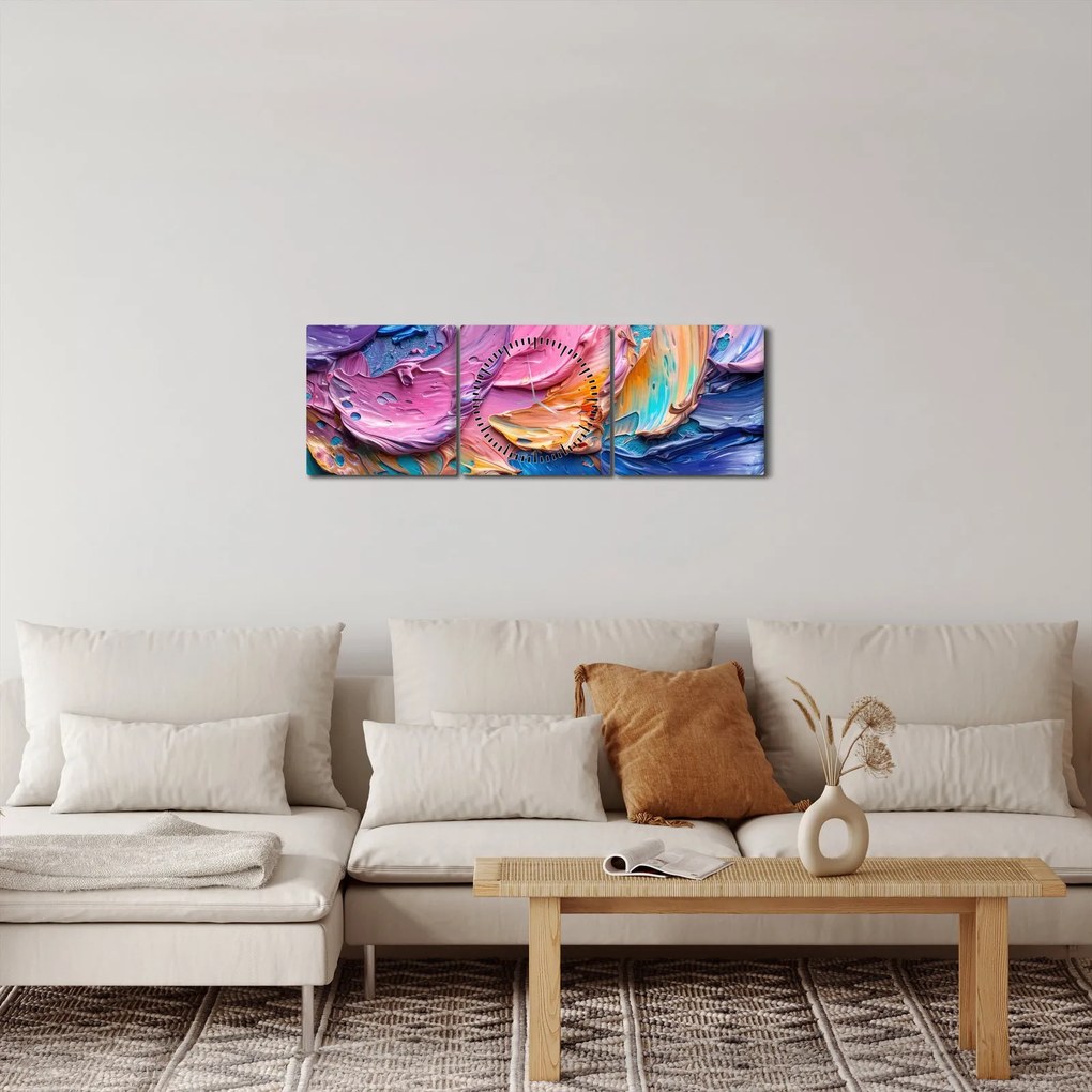Kép - Olajfestmény (órával) (90x30 cm)