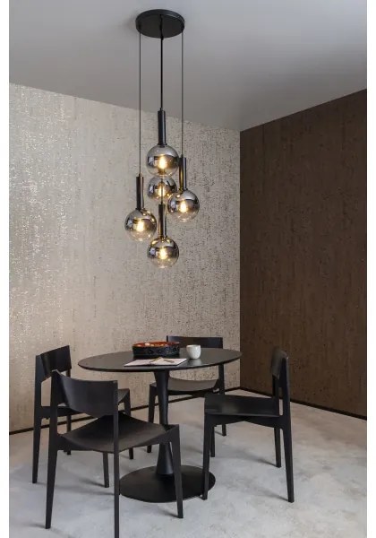 Lucide 45402/15/30 - Csillár zsinóron MARIUS 5xE27/40W/230V fekete