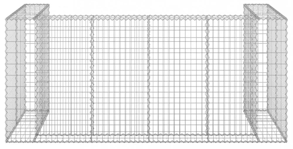 horganyzott acél gabionfal szemeteskukákhoz 254 x 100 x 110 cm