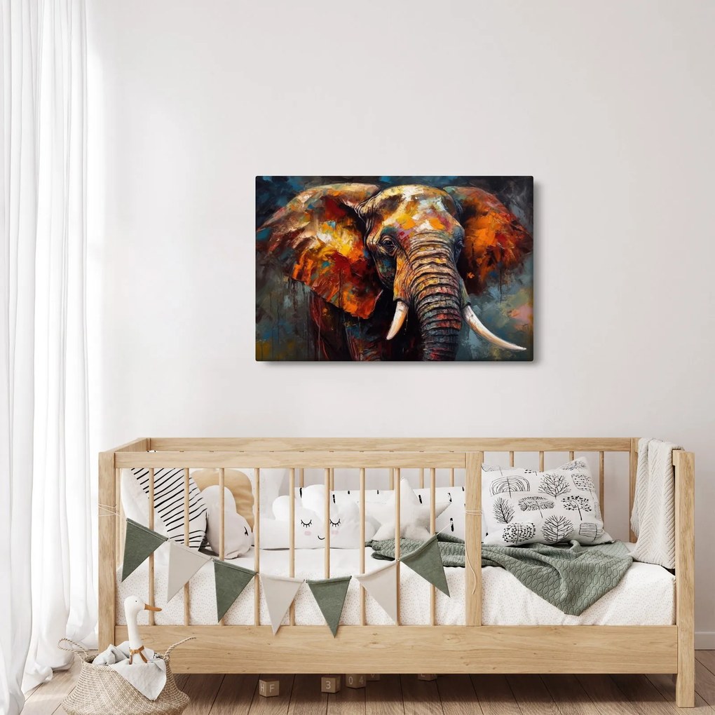 Kép - Egy elefánt festése (90x60 cm)