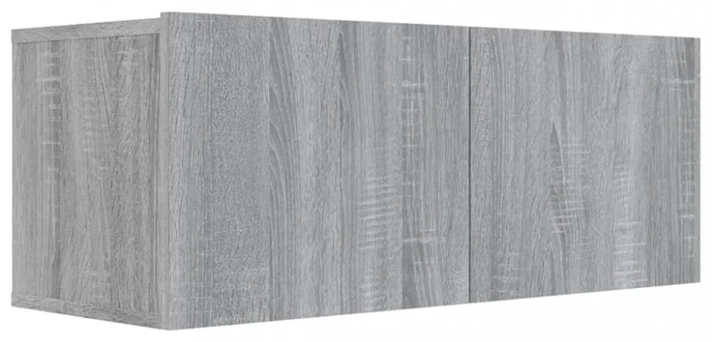 szürke sonoma színű szerelt fa TV-szekrény 80x30x30 cm