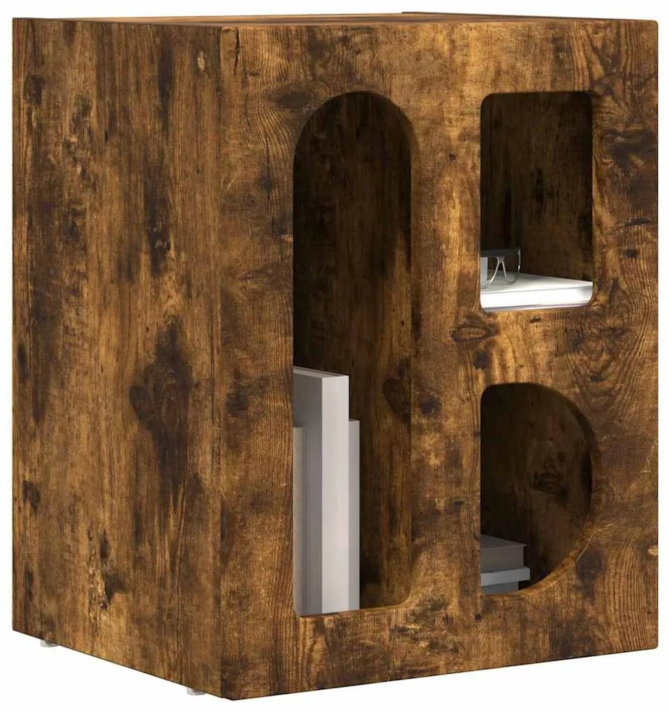 Éjjeli asztal 2 pcs Füstölt tölgy 40 x 35 x 50 cm Faanyag