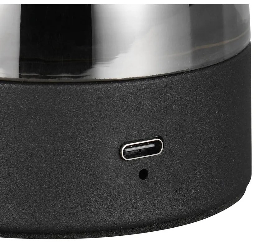 Szürke LED asztali lámpa üveg búrával (magasság 18 cm) Dooley – Trio