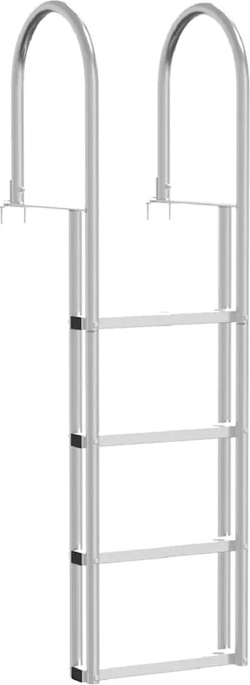 vidaXL 4 lépcsős stég létra Ezüst 45 ×11,5 ×162 cm Alumínium