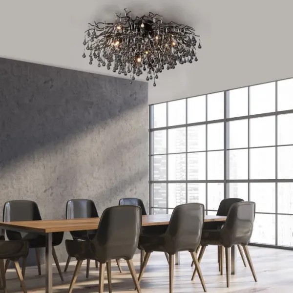 Paul Neuhaus 8092-18 - Felületre szerelt csillár ICICLE 14xG9/40W/230V átm. 100 cm fekete