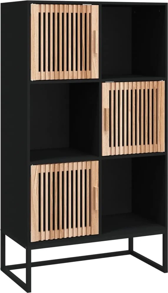 vidaXL fekete szerelt fa magasszekrény 70 x 35 x 125 cm