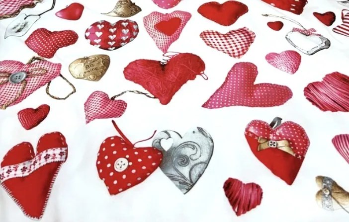 Pamut lepedők Deluxe 3D Love fehér TiaHome - 1x Párna 90x70cm, 1x Paplan 140x200cm
