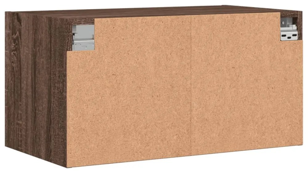 2 db barna tölgy színű faliszekrény üvegajtókkal 68,5x37x35 cm