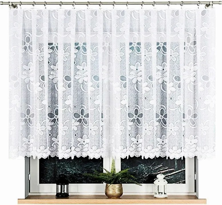 Jacquard függöny Renata 300x130cm egyenes virágmintás (kész) szegéllyel