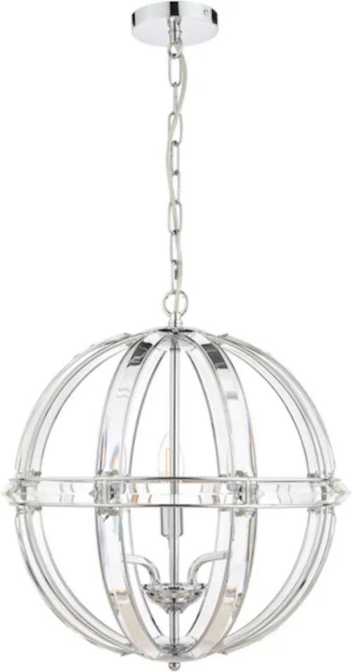 LAURA ASHLEY 3732577-Q AIDAN Klasszikus Függesztett Lámpa Fehér, Csiszolt Króm E14 IP20