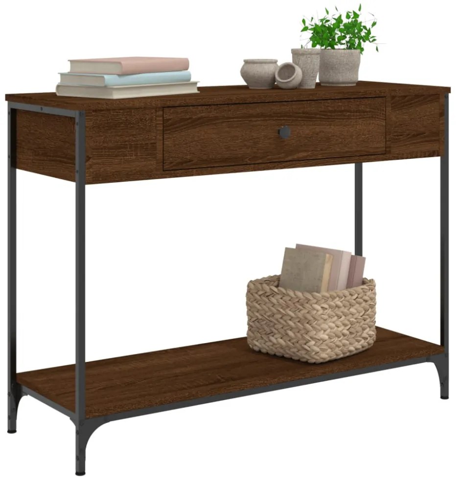 vidaXL barna tölgyszínű szerelt fa tálalóasztal 100 x 34,5 x 75 cm