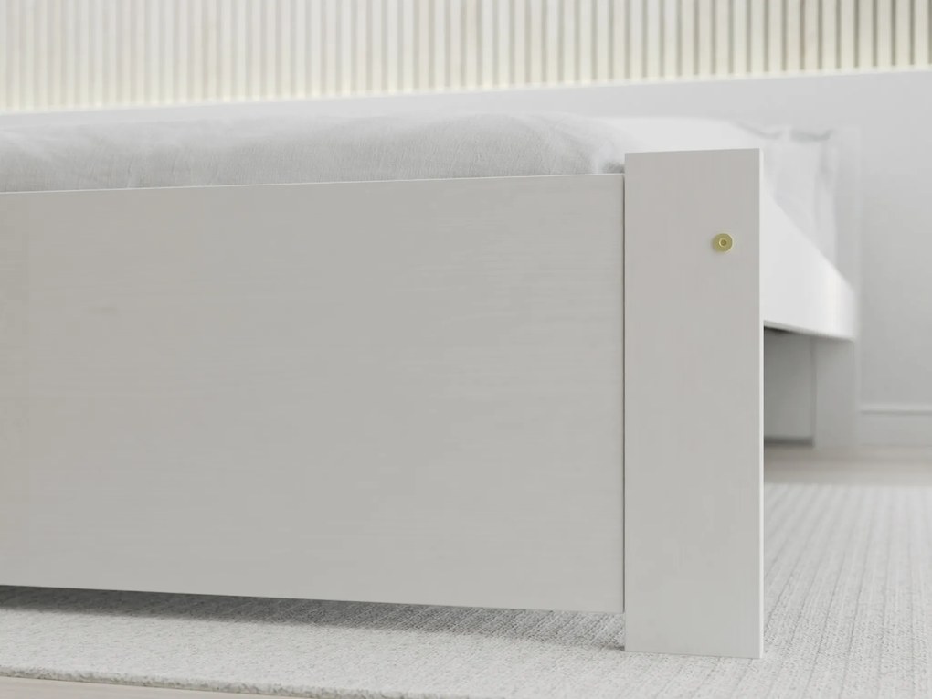 IKAROS ágy 90 x 200 cm, fehér Ágyrács: Léces ágyrács, Matrac: Matrac nélkül