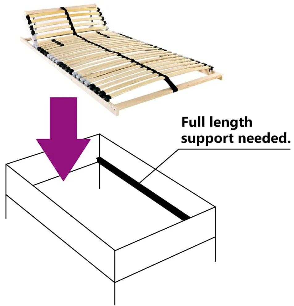 Lécalap fejtámlával Barna 90 x 190 cm Tömör bükkfa