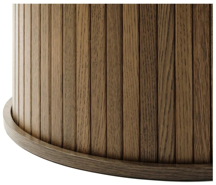 Kerek étkezőasztal tölgyfa dekorral ø 120 cm Nola – Unique Furniture