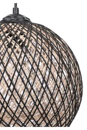 Csillár zsinóron JUTE 1xE27/60W/230V fekete