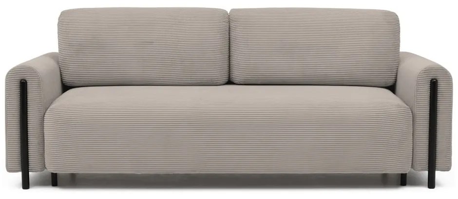 Világosbarna kordbársony kinyitható-tárolóhelyes kanapé 244 cm Arcadova – ELTAP