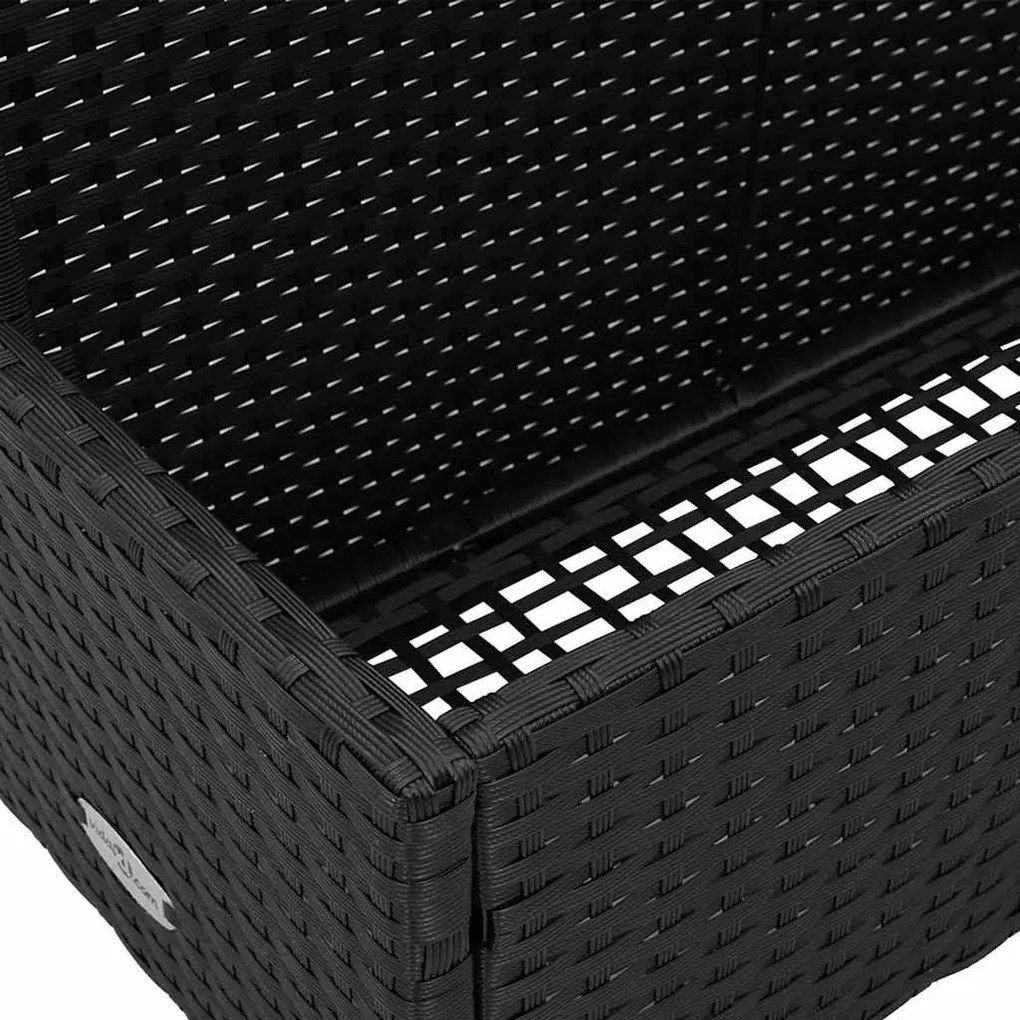 fekete polyrattan medence melletti úszótároló 110x100x57 cm