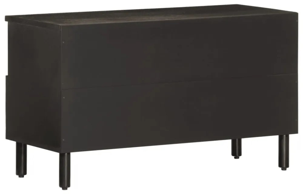 fekete tömör mangófa TV-szekrény 80 x 33 x 46 cm