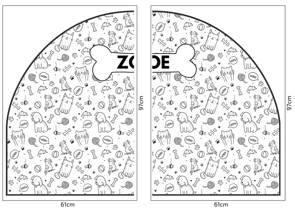 PIPPER. Védő textil falmatrica – Ív – Állatok Méret: 83x60cm, Indíték: névvel