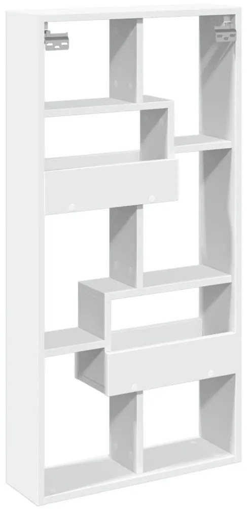 fehér szerelt fa faliszekrény 50 x 15 x 100 cm