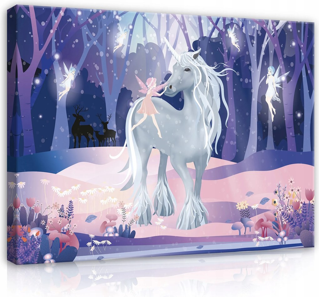Vászonkép Lányoknak Unikornisok Kép A Gyerekszobába 100x70