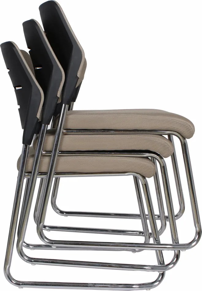 Tárgyalószék, világosbarna/króm, KLEDI