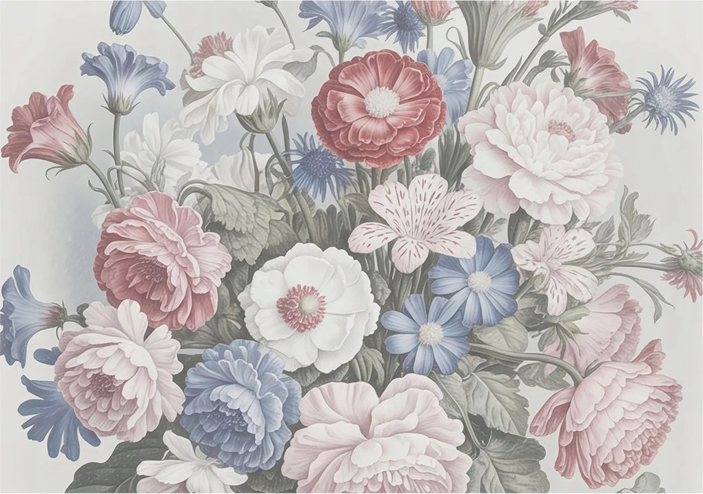 Fotótapéta Flizelin Dekoratív Hálószoba Színes csokor 208x146