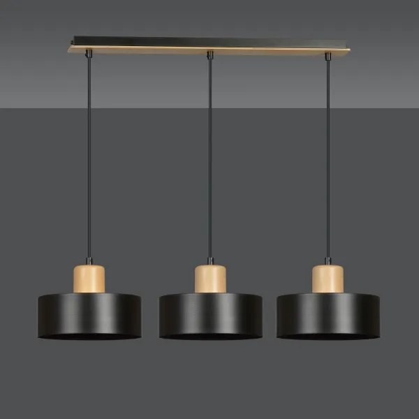 Csillár zsinóron TORIN 3xE27/15W/230V fekete