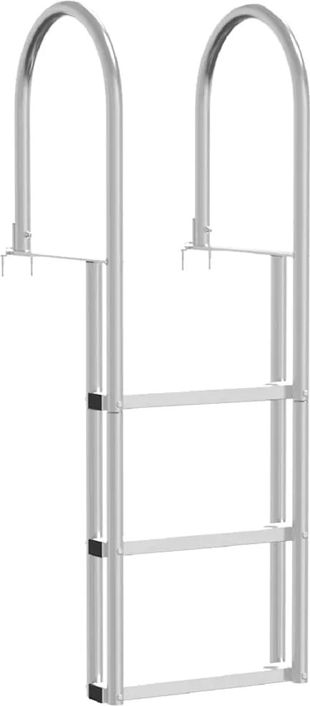 vidaXL 3 lépcsős stéglétra Ezüst 45 x 11,5 x 134 cm Alumínium