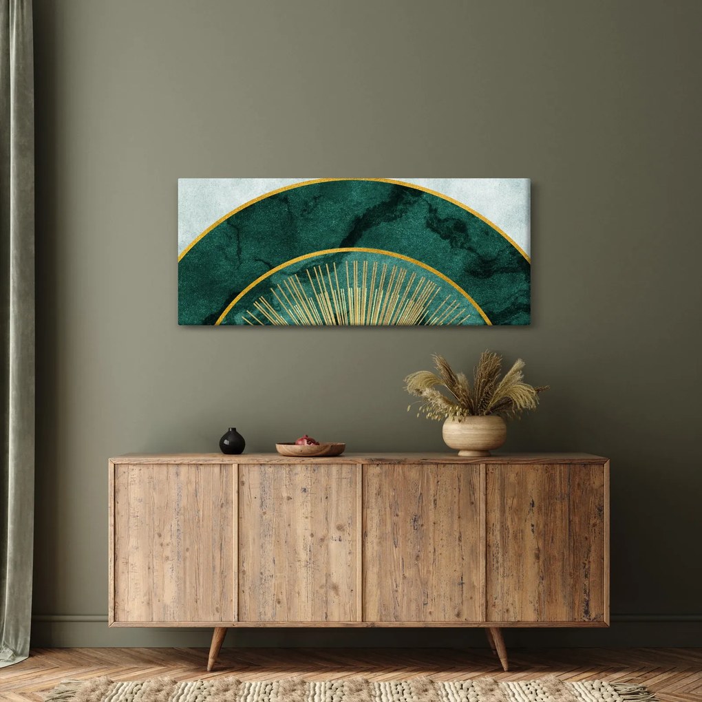 Kép - Arany textúrájú formák (120x50 cm)