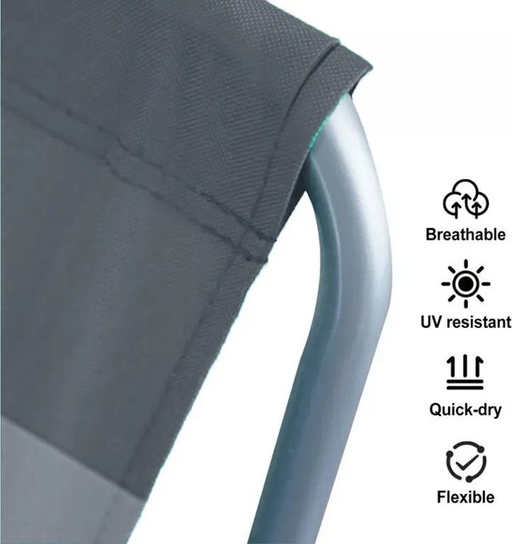 Összecsukható tengerparti napozóágy SAND, szürke csíkos