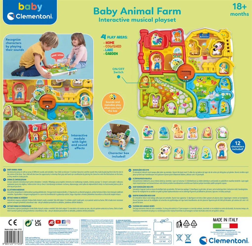 Színes interaktív Cute állatfarm Clementoni