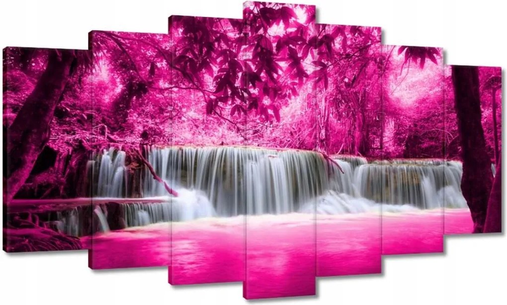 Vászonkép 140x80 Rózsaszín vízesés Tájkép