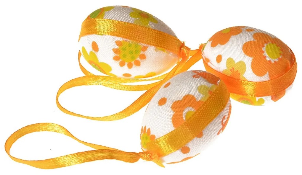 Húsvéti tojáskészlet, sárga virág mintával,magasság 4 cm, 12 db/csomag